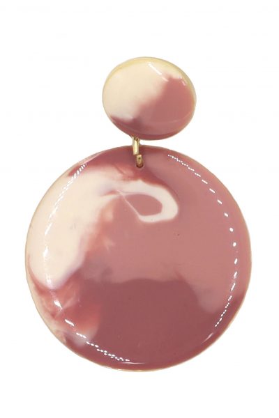 Pendiente de flamenca círculo pequeño esmaltado acuarela color maquillaje degradado