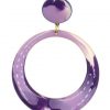 Pendiente de flamenca aro pequeño esmaltado acuarela color morado degradado