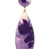 Pendiente de flamenca lágrima mediana esmaltado acuarela color morado degradado