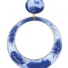 Pendiente de flamenca aro pequeño esmaltado acuarela color azulina degradado