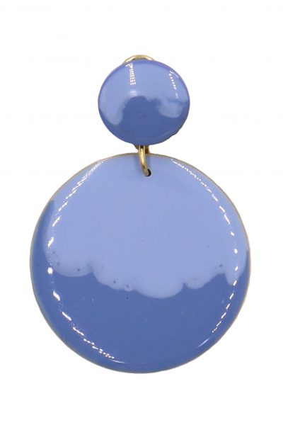 Pendiente de flamenca círculo pequeño esmaltado acuarela color azul azafata degradado
