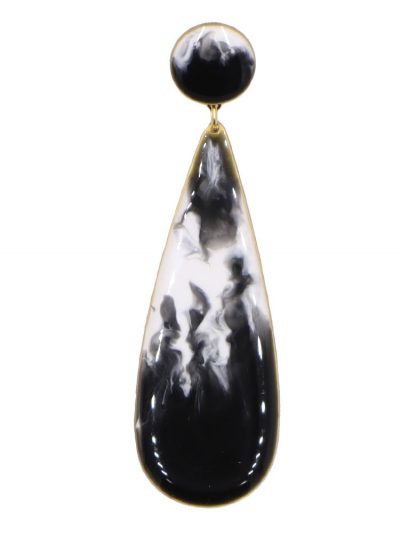 Pendiente de flamenca lágrima grande esmaltado acuarela color negro degradado