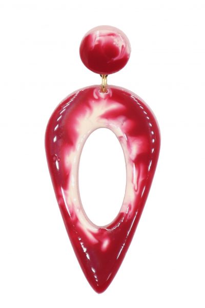 Pendiente de flamenca grande esmaltado acuarela color sangría degradado