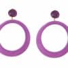 pendientes aro morado