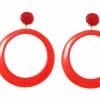 pendientes aro rojo