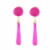 pendiente rosa fucsia