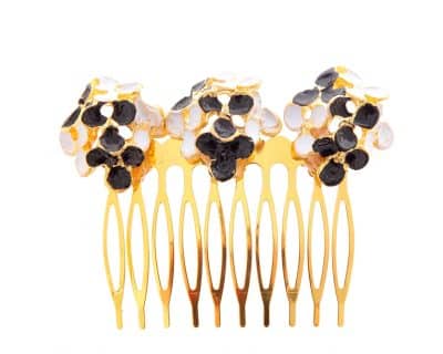 Peinecillo en oro mate pintado en blanco y negro