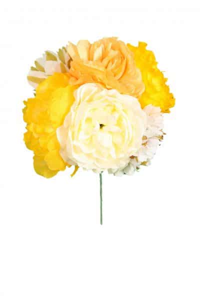 Ramillete tiara de flamenca multicolor en tonos amarillos y blancos