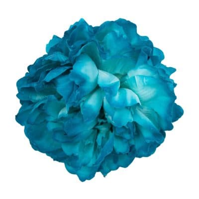 Flor de flamenca estilo peonía color Aguamarina