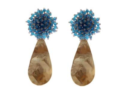 Pendientes de cristal color Azul de lágrima