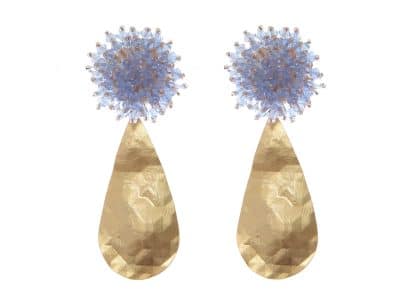 Pendientes de cristal color Celeste de lágrima