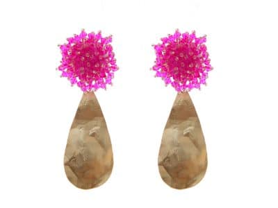 Pendientes de cristal color Rosa de lágrima