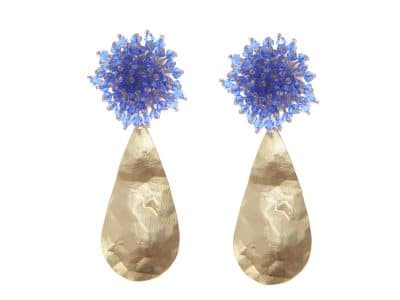 Pendientes de cristal color Azulina de lágrima