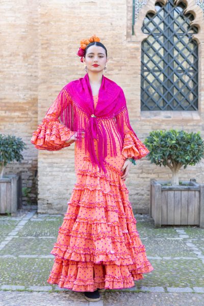 TRAJE DE FLAMENCA PUREZA NARANJA