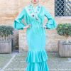 TRAJE DE FLAMENCA ALEGRÍA VERDE AGUA