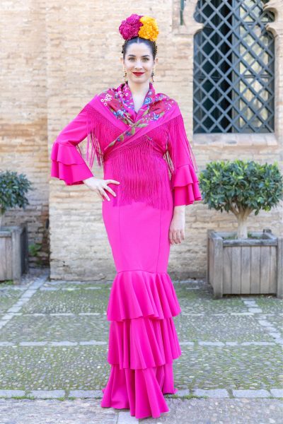 traje de flamenca rosa