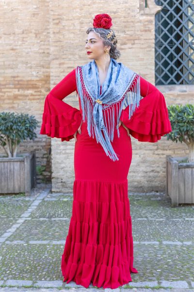 traje de flamenca rojo