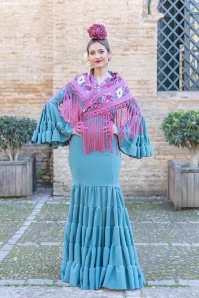 TRAJE DE FLAMENCA QUEJÍO VERDE JABONOSO