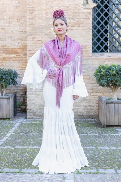 TRAJE DE FLAMENCA QUEJÍO BLANCO