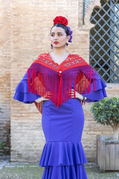 traje de flamenca morado