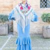 traje de flamenca azul