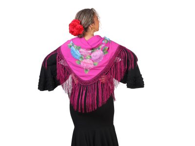 Mantón pintado buganvilla