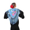 Mantón pintado azul ducado