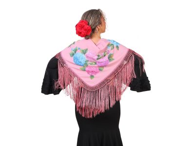 Mantón pintado rosa maquillaje