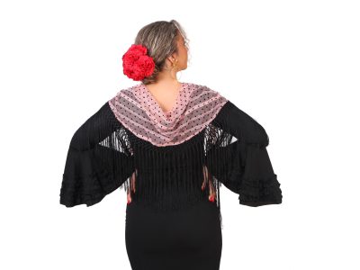 Mantoncillo Plumeti rosa con lunares negrosMB0266