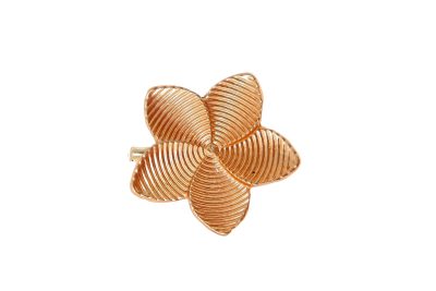 Broche dorado de flor a rayas
