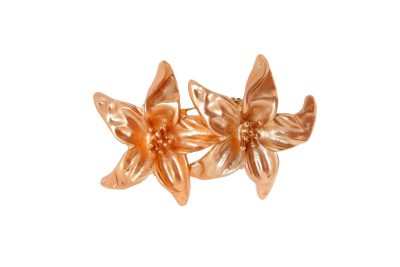 Broche dorado de dos flores