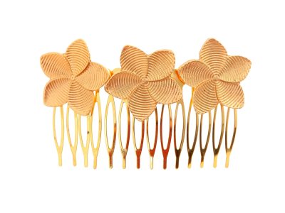 Peinecillo dorado de flor a rayas