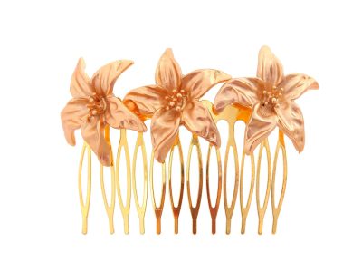 Peinecillo dorado con flores