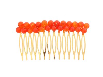 Peinecillo con bolas de piedra Ágata coral