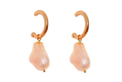 Aros pequeños piedra nácar beige