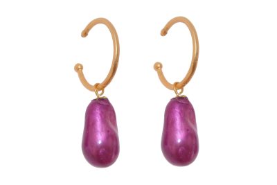 Aros piedra nácar malva