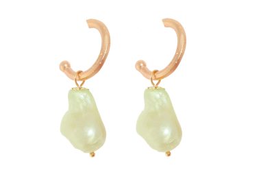 Aros pequeños piedra nácar verde pistacho