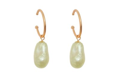 Aros piedra nácar verde pistacho