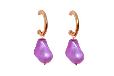 Aros pequeños piedra nácar malva