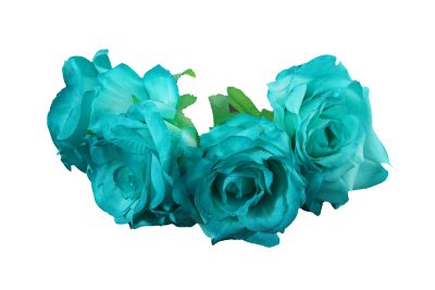 Diadema de rosas en color aguamarina