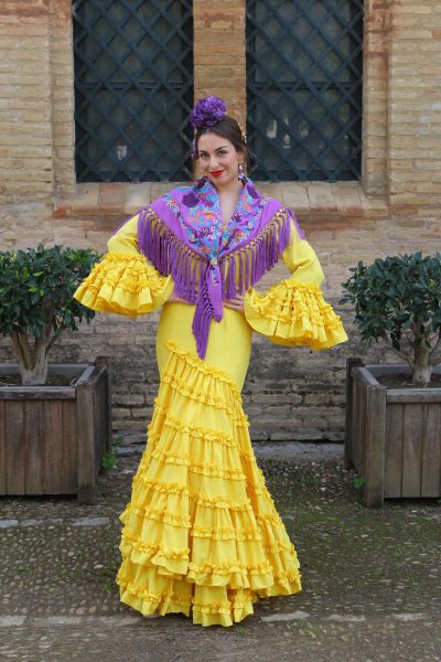 TRAJE DE FLAMENCA PUREZA AMARILLO