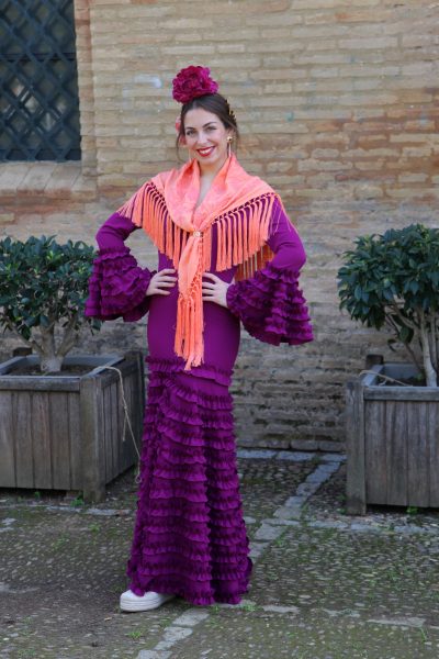 TRAJE FLAMENCA ABRIL BUGANVILLA