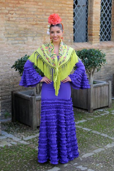 TRAJE DE FLAMENCA ABRIL MORADO