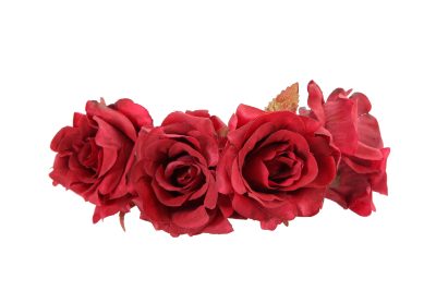 Diadema de rosas en color guinda