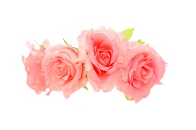 Diadema de rosas en color rosa bebé