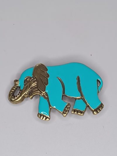 Hebilla elefante turquesa esmaltada