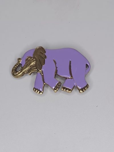 Hebilla elefante lila esmaltada