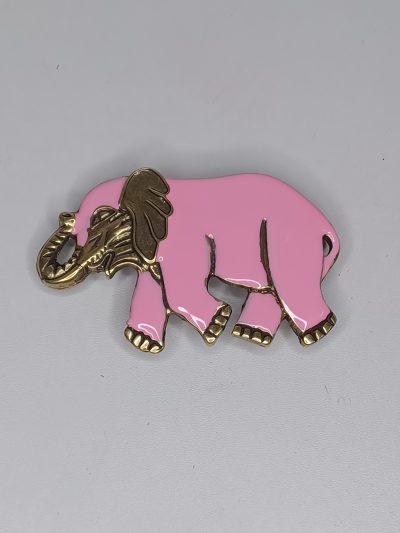 Hebilla elefante rosa esmaltada