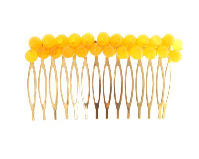 Peinecillo con bolas de piedra Ágata mostaza