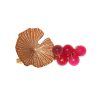 Broche dorado de nenúfar con bolas de piedra Ágata en rosa fucsia